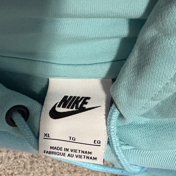 Nike Aqua Blue Hooded Crew Neck Sweater - Picture 4 of 4